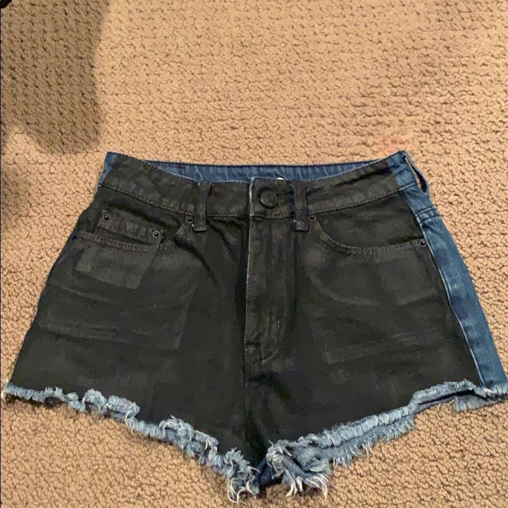 Black/Denim Cheeky Jean Shorts
